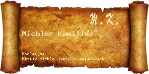 Michler Kamilló névjegykártya